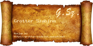 Grotter Szabina névjegykártya